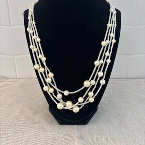 Crown Trifari Faux Pearl Necklace - Vintage